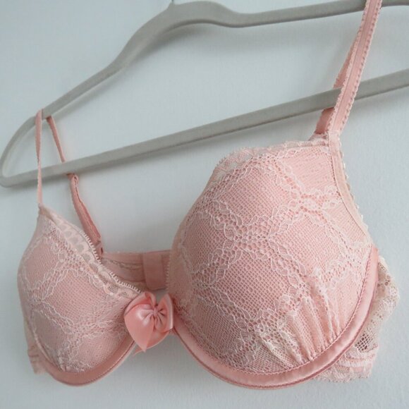 PASSIONATA BY CHANTELLE Let's Play Push-Up T-Shirt Underwire Bra Blush Pink Lace - Picture 9 of 15